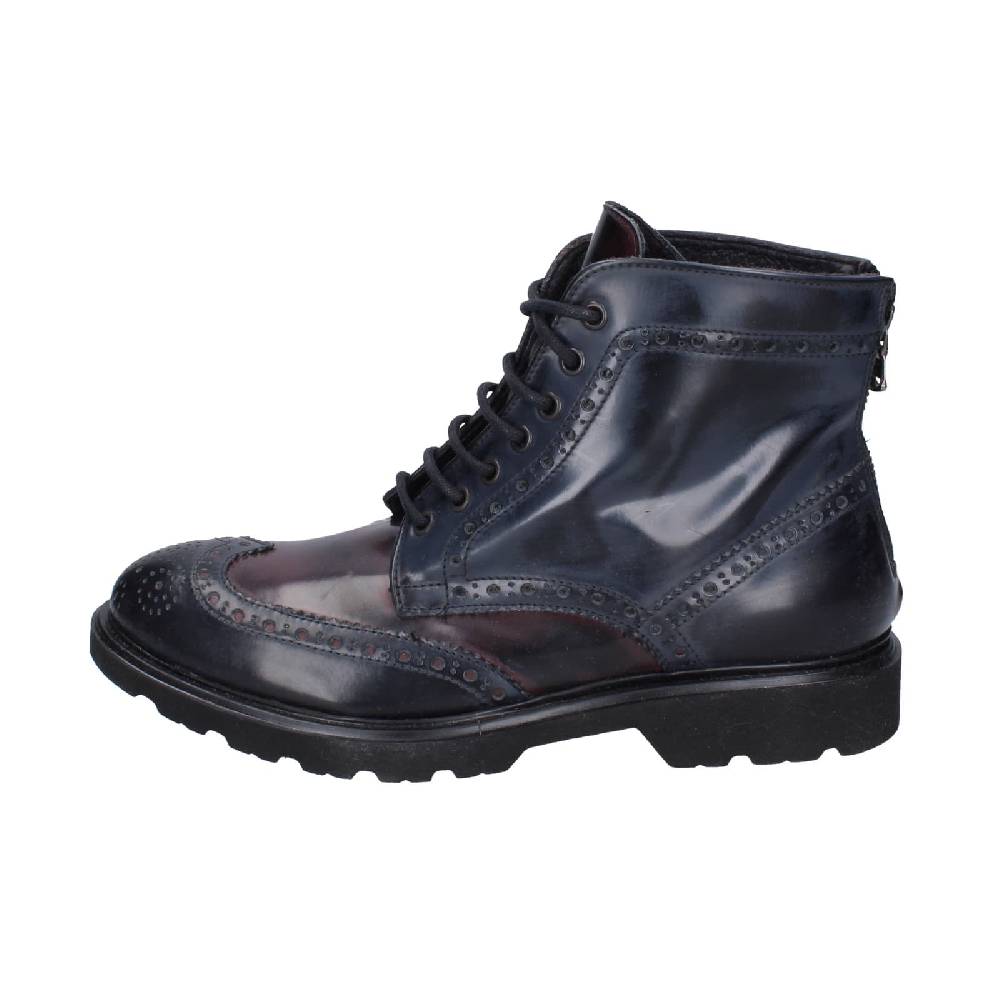 scarpe uomo EVEET stivaletti blu pelle sintetica bordeaux EZ141 Qualità Garantita