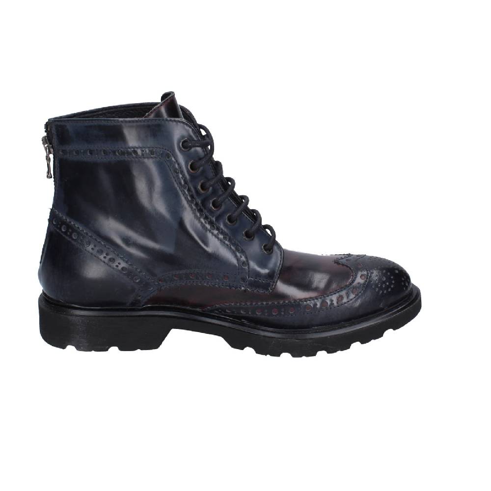 scarpe uomo EVEET stivaletti blu pelle sintetica bordeaux EZ141 Qualità Garantita