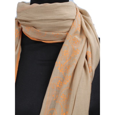 pareo donna NALI' beige cotone arancione AF444 Promozione Limitata