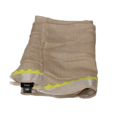 pareo donna NALI' beige seta verde AF445 Fino Al -60%