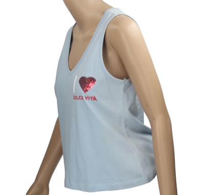 canotta donna A-STYLE tg. S celeste cotone AP11 Offerte