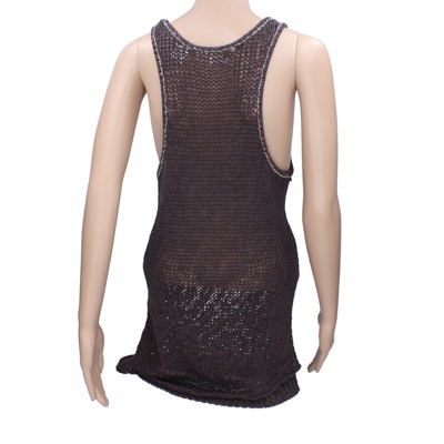 canotta vestito donna INHABIT XS grigio cotone AN675 Saldi Di Fabbrica