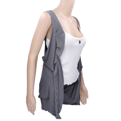 gilet cardigan donna ANNARITA N. tg. S grigio cotone AK195 Negozio