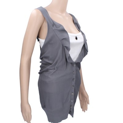 gilet cardigan donna ANNARITA N. tg. S grigio cotone AK195 Negozio