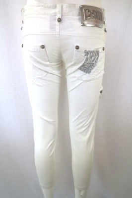pantaloni donna PINKO 42 bianco cotone AR816 Online