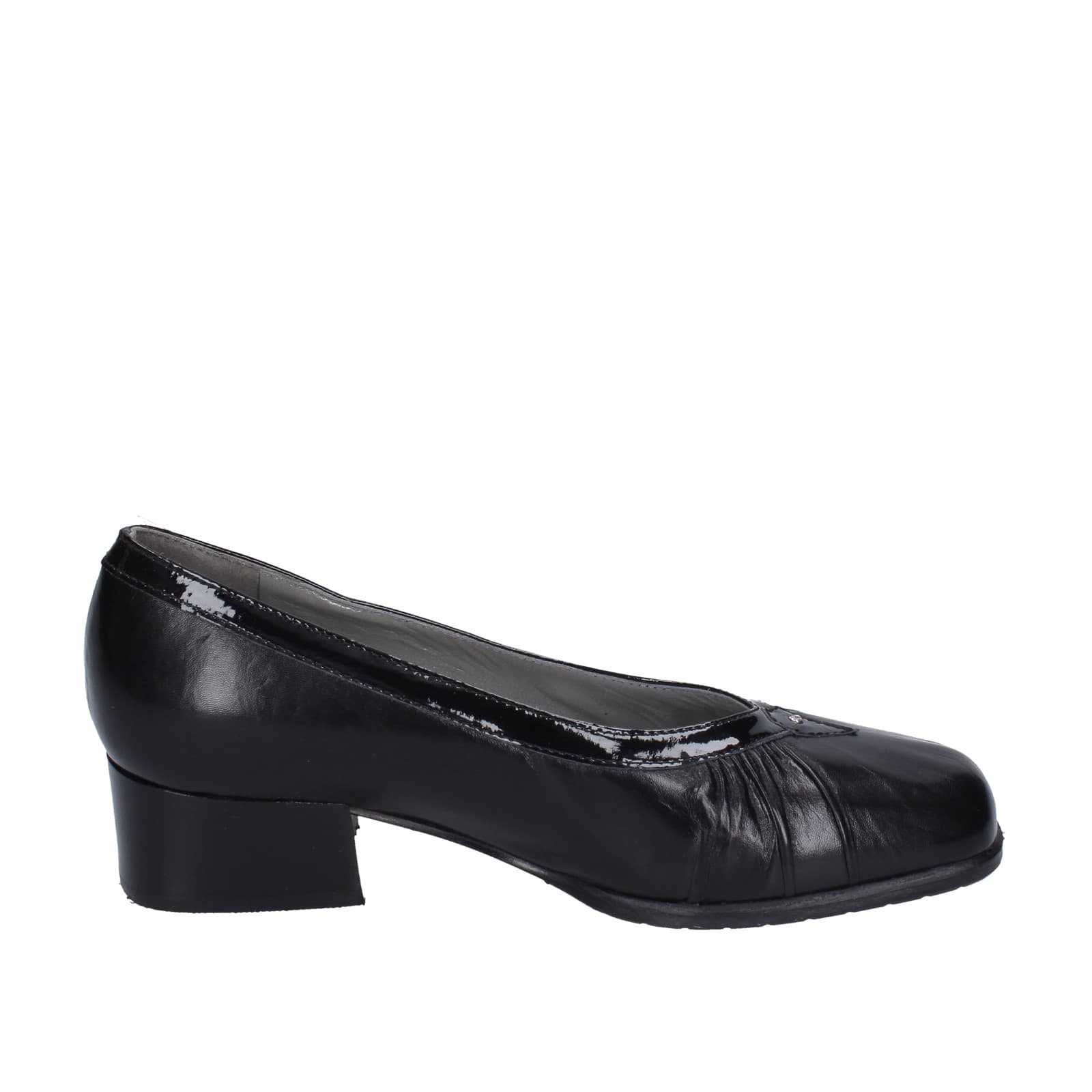 scarpe donna CONFORT decollete nero pelle vernice EZ367 2025