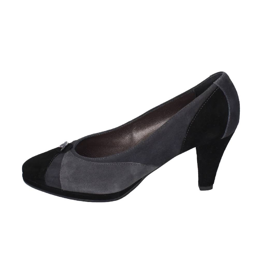 scarpe donna CONFORT decollete nero camoscio grigio EZ369 Italy