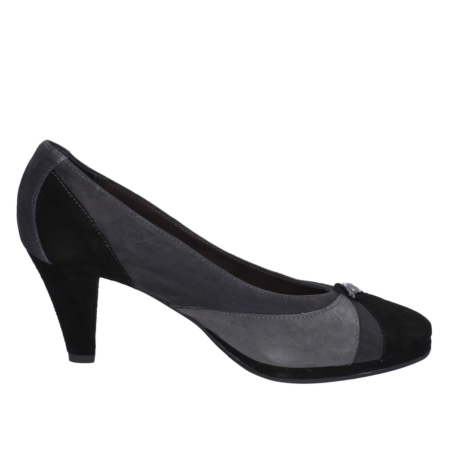scarpe donna CONFORT decollete nero camoscio grigio EZ369 Italy
