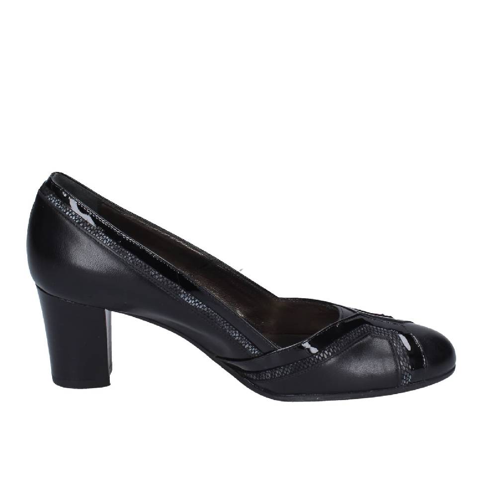 scarpe donna CONFORT decollete nero pelle vernice EZ371 2025