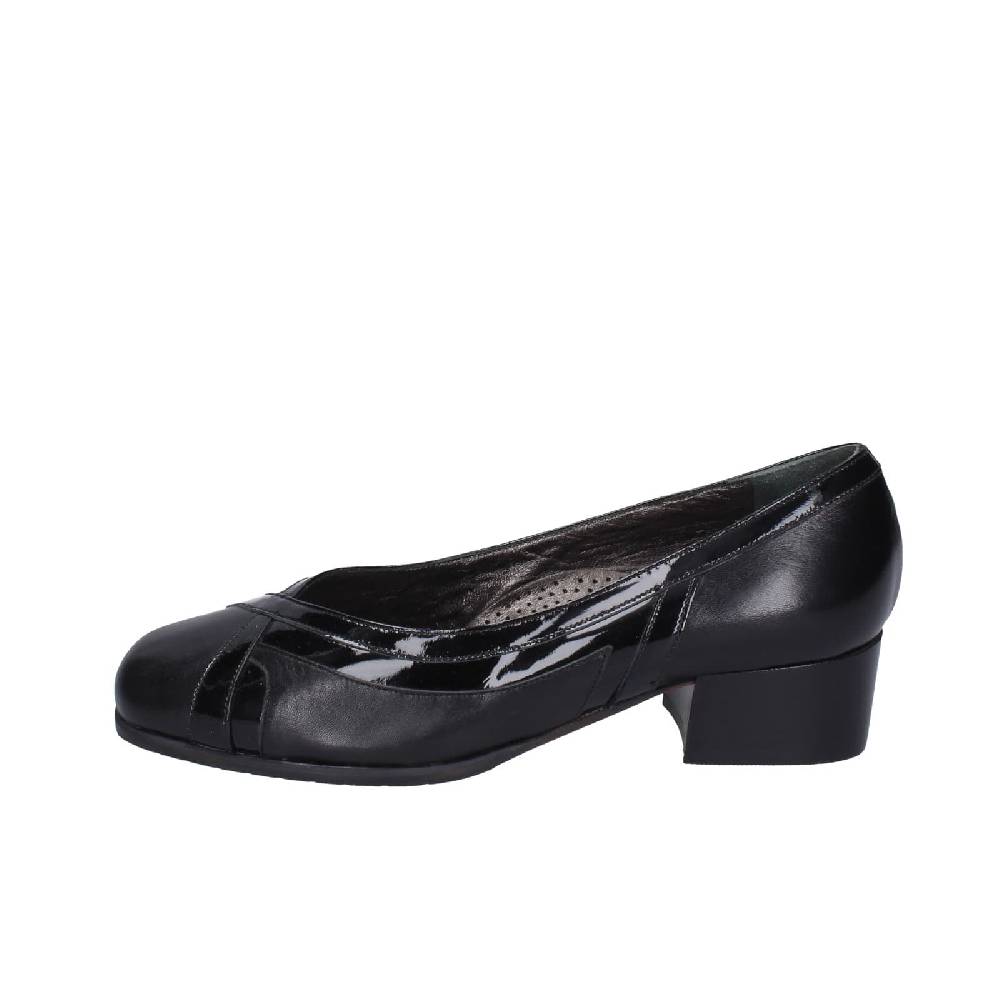 scarpe donna CONFORT decollete nero pelle vernice EZ411 Nuovo