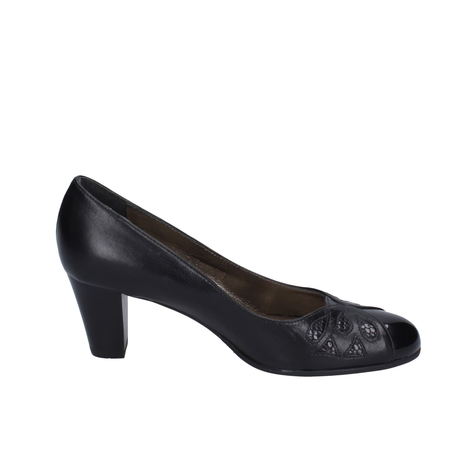 scarpe donna CONFORT decollete nero pelle EZ417 Vendita