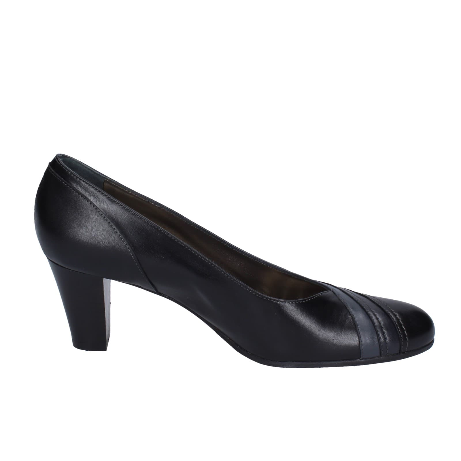 scarpe donna CONFORT decollete grigio pelle nero EZ395 Pezzi Unici
