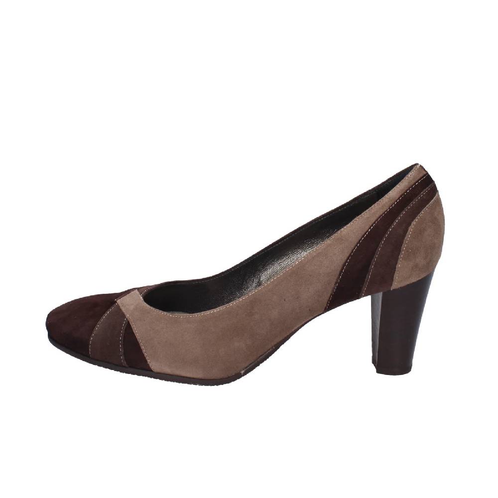scarpe donna CONFORT decollete marrone camoscio EZ415 Soddisfazione Garantita