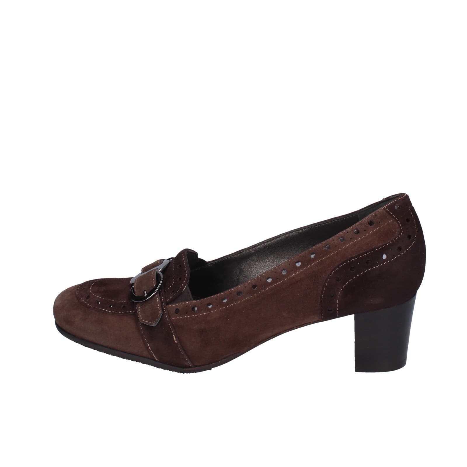 scarpe donna CONFORT decollete marrone camoscio 1607 EZ338 Affare Del Giorno