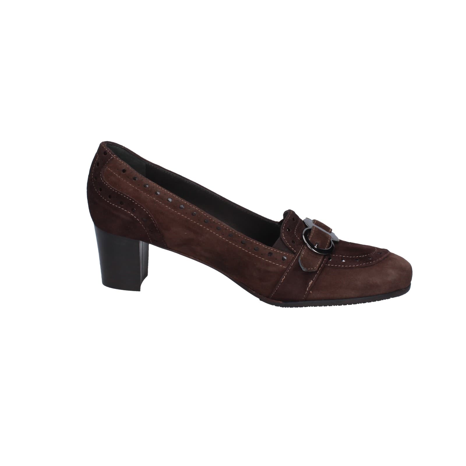 scarpe donna CONFORT decollete marrone camoscio 1607 EZ338 Affare Del Giorno