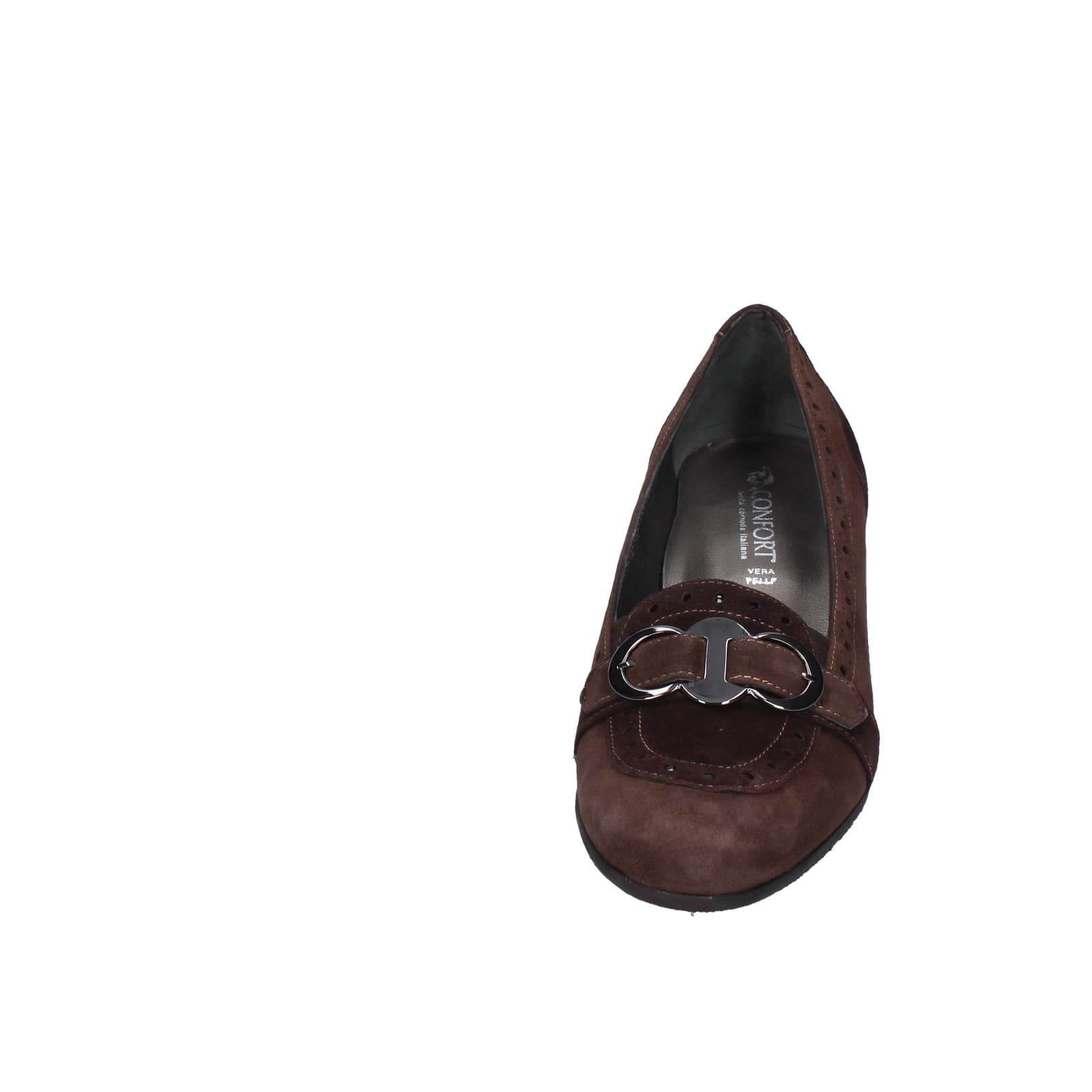 scarpe donna CONFORT decollete marrone camoscio 1607 EZ338 Affare Del Giorno