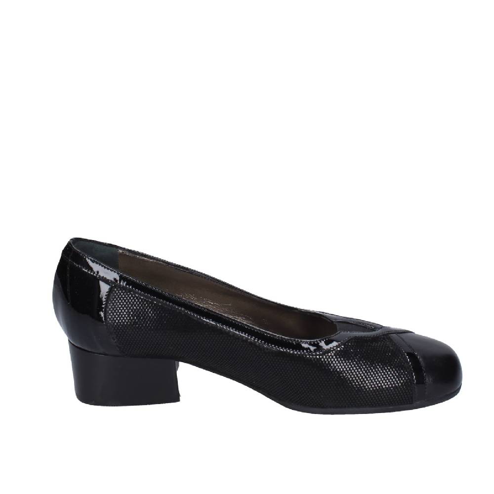 scarpe donna CONFORT decollete nero pelle vernice EZ401 Sottocosto