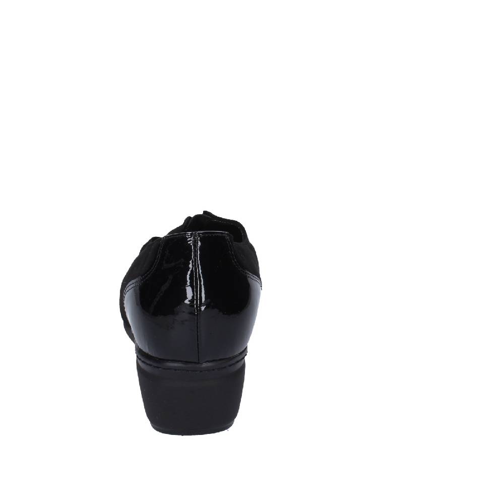 scarpe donna CONFORT decollete nero vernice camoscio EZ330 Fino Al -60%