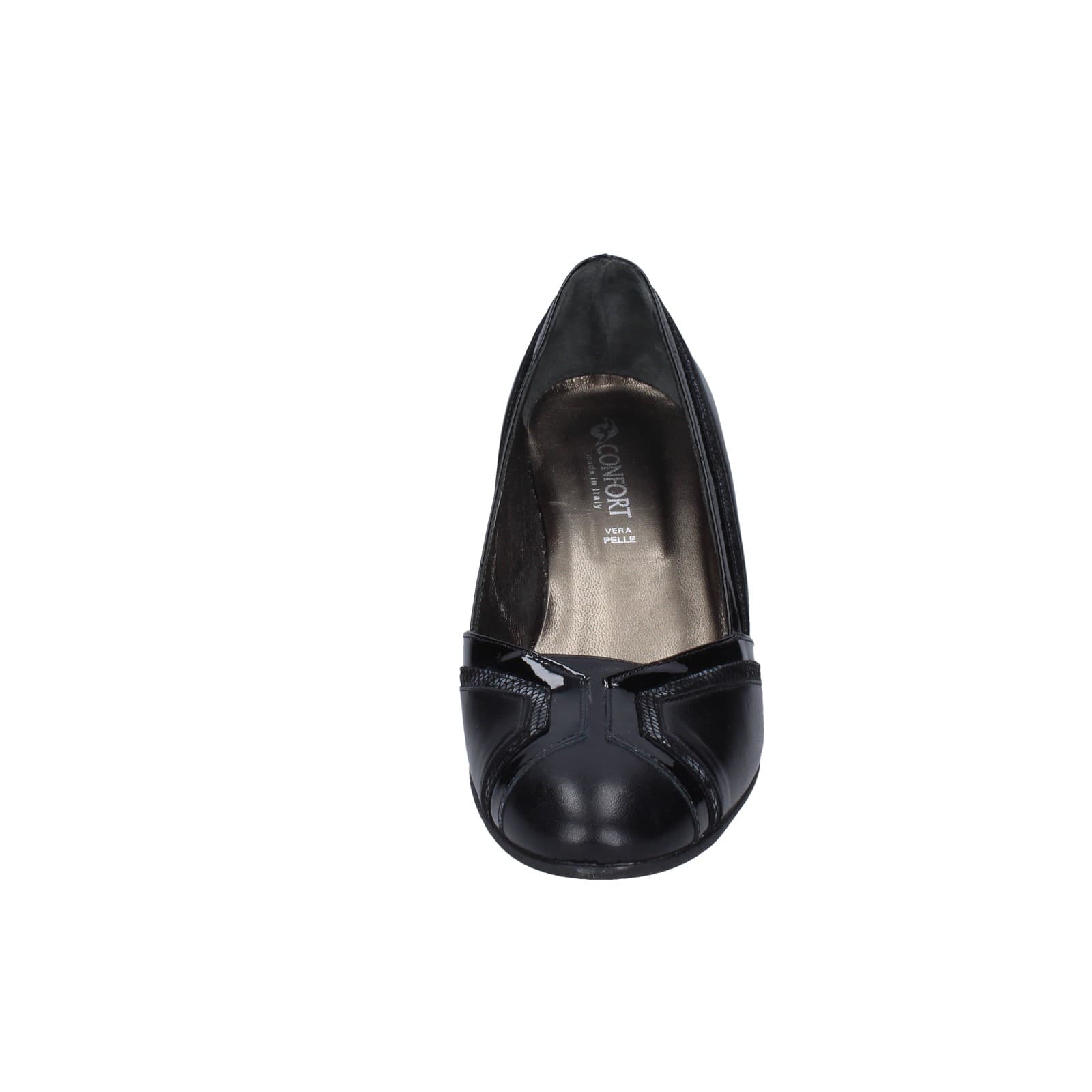 scarpe donna CONFORT decollete nero pelle vernice EZ332 Affare Del Giorno
