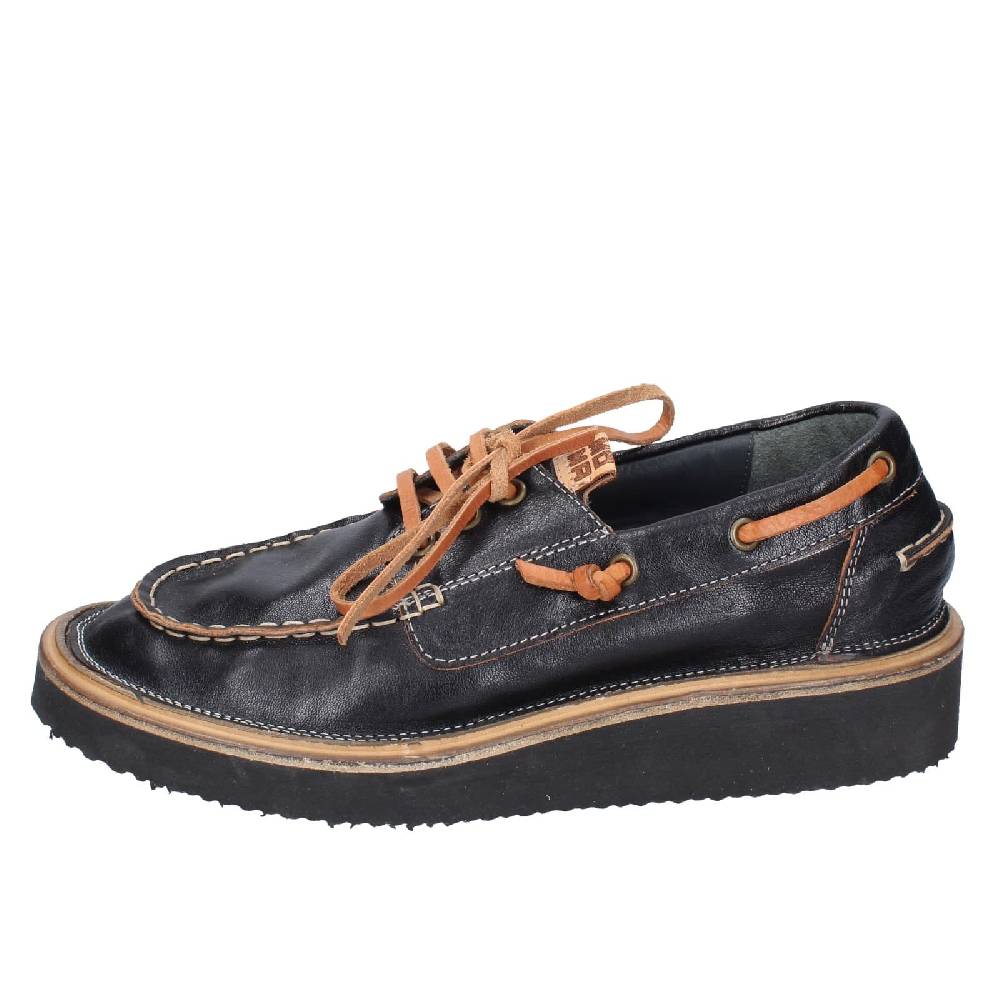 scarpe donna MOMA mocassini nero pelle EY598 Sottocosto