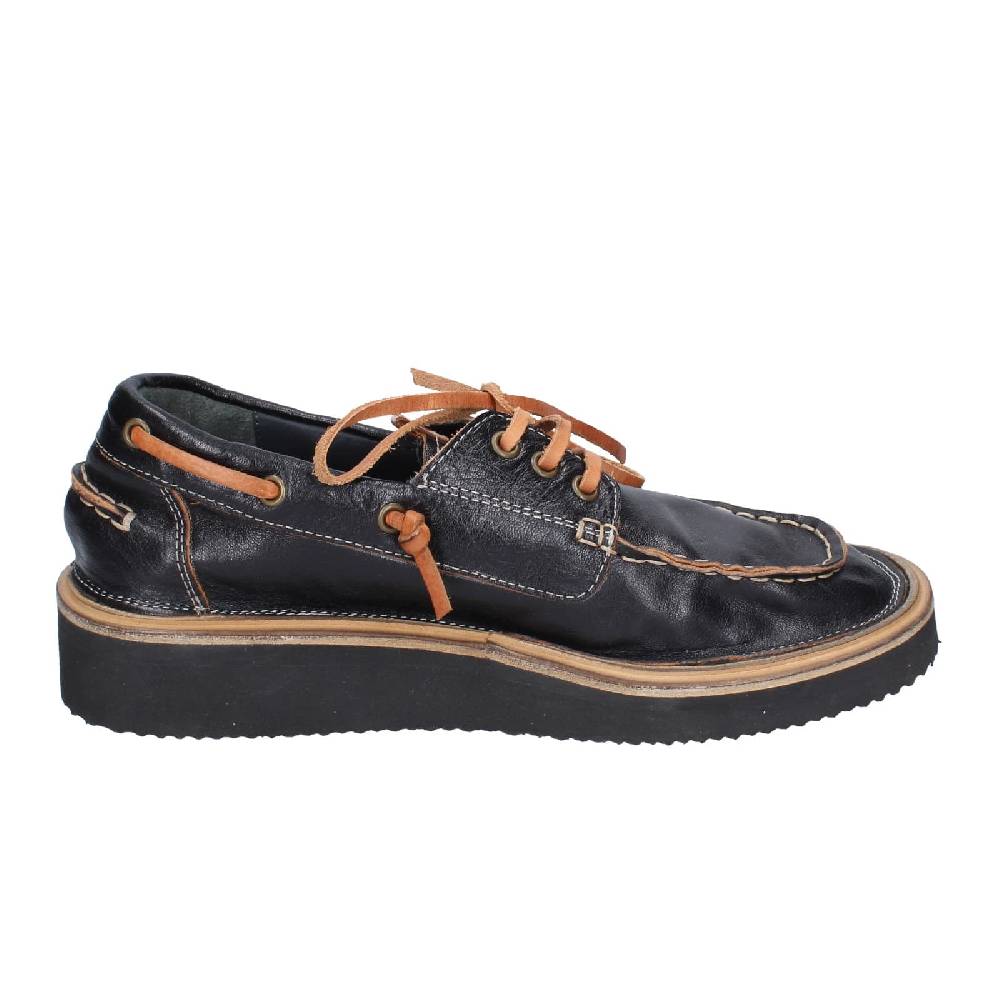 scarpe donna MOMA mocassini nero pelle EY598 Sottocosto