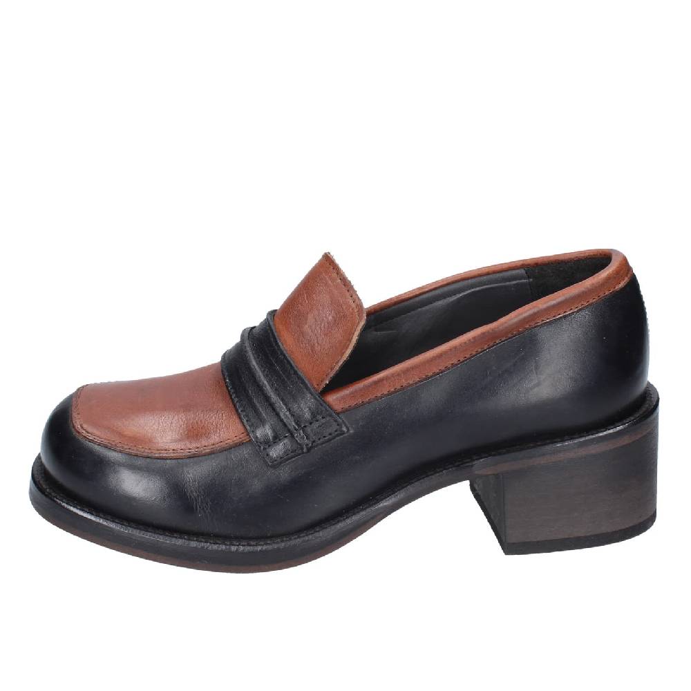 scarpe donna MOMA mocassini marrone pelle nero 72304E EY559 Presa