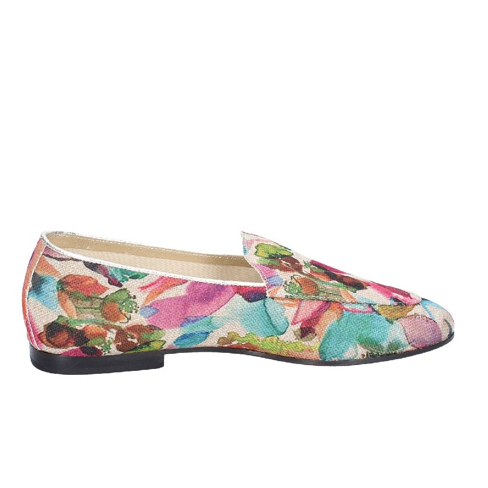 scarpe donna ANNIEL mocassini multicolore tessuto EY674 Offerte