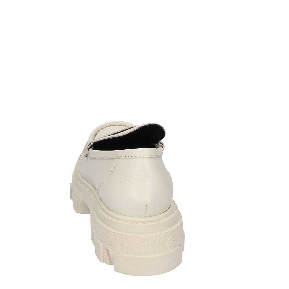 scarpe donna STOKTON mocassini beige pelle EY944 Hotsell