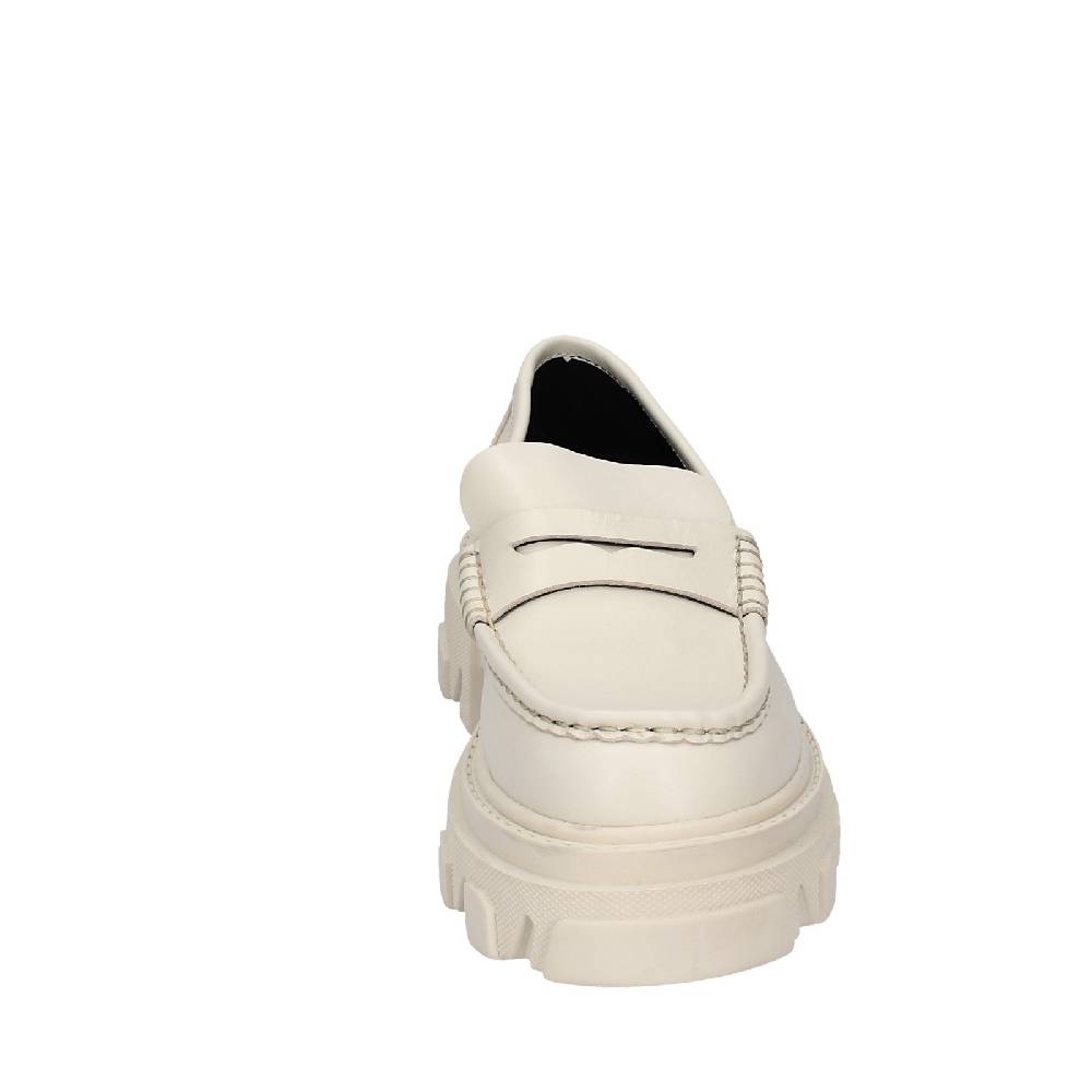 scarpe donna STOKTON mocassini beige pelle EY944 Hotsell