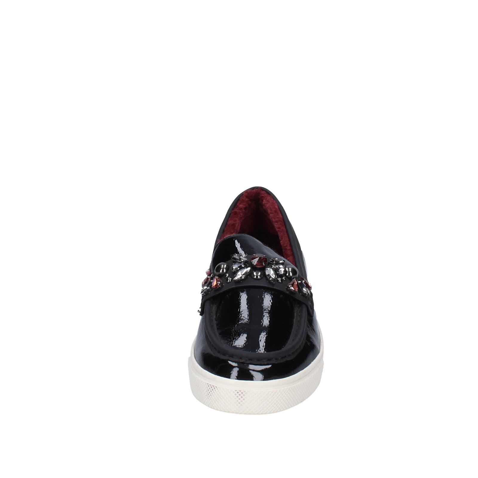 scarpe donna LUCIANO BARACHINI mocassini nero vernice EY169 In Saldo
