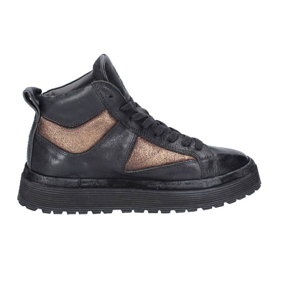 scarpe donna MOMA sneakers nero pelle bronzo 1BW316 EY622 In Linea