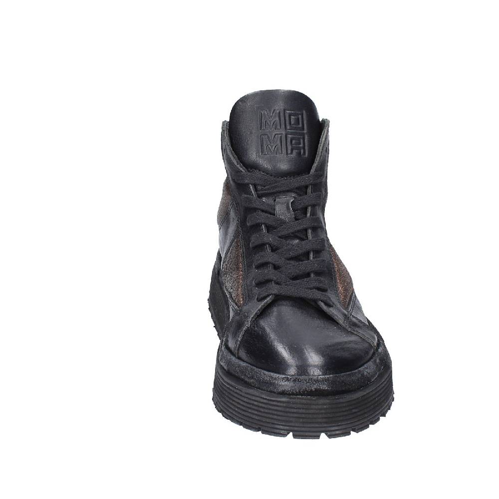 scarpe donna MOMA sneakers nero pelle bronzo 1BW316 EY622 In Linea