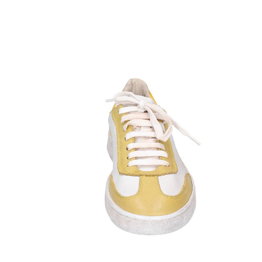 scarpe donna MOMA sneakers bianco pelle giallo 49402A VINTAGE EX506 Nuovo