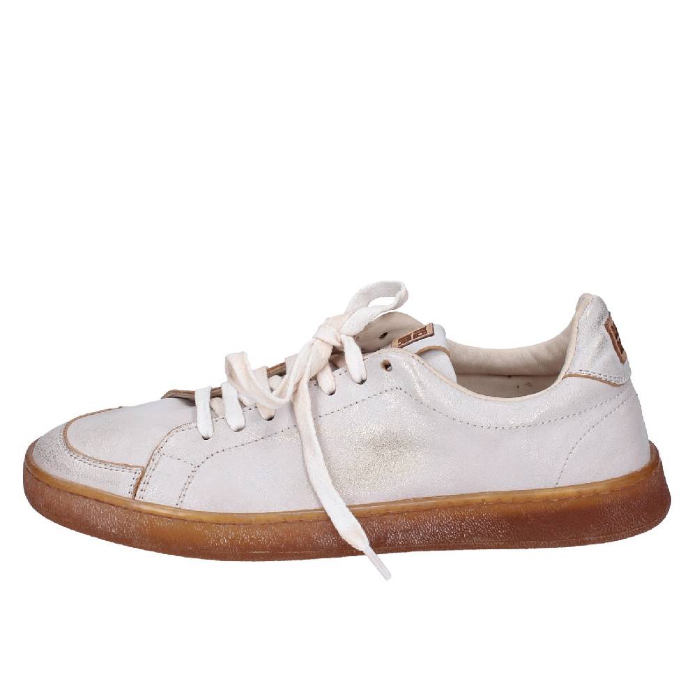 scarpe donna MOMA sneakers bianco pelle platino 49401A VINTAGE EX442 Qualità