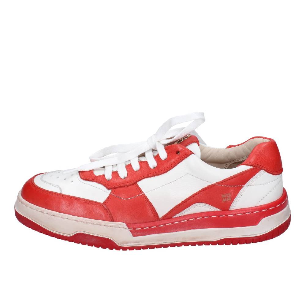 scarpe donna MOMA sneakers bianco pelle rosa EY593 Spedizione Gratuita