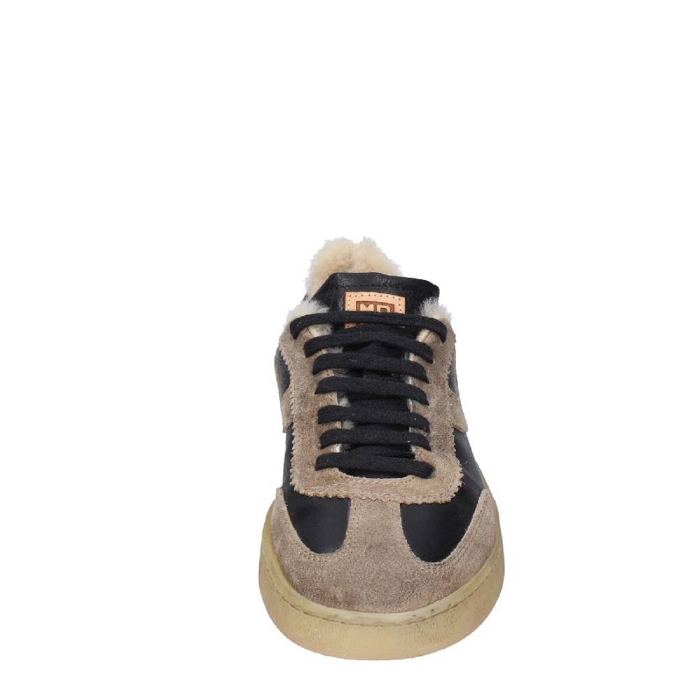 scarpe donna MOMA sneakers nero pelle beige 89301A EY602 Soddisfazione Garantita