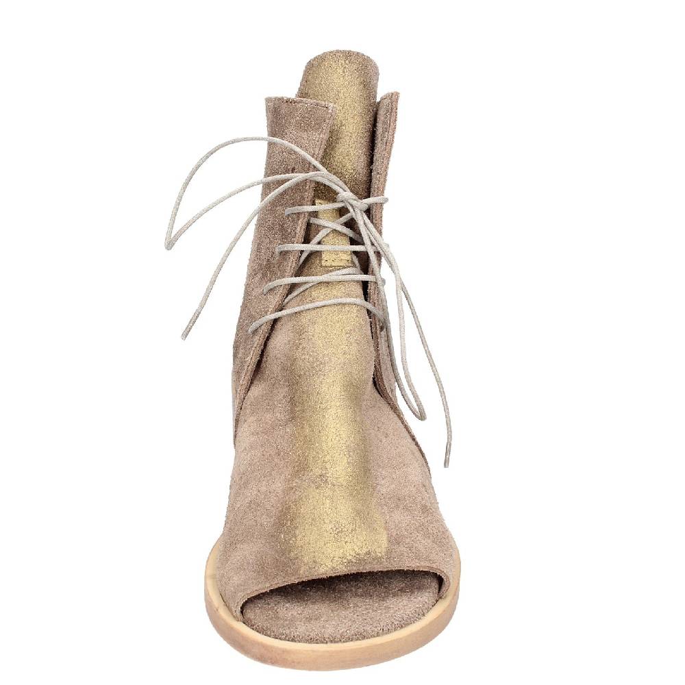 scarpe donna MOMA stivaletti marrone camoscio oro 35402I VINTAGE EX443 Novità