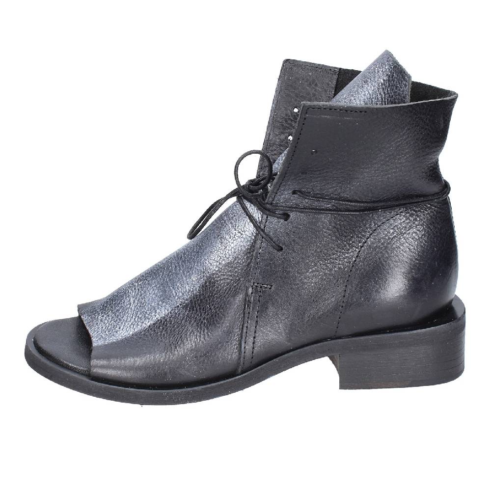 scarpe donna MOMA stivaletti nero pelle argento 35402I VINTAGE EX398 Presa