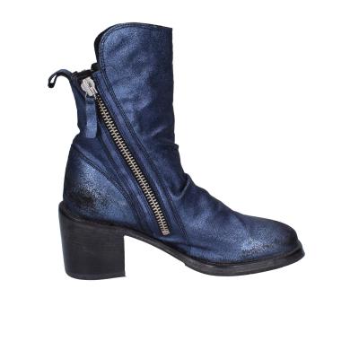 scarpe donna MOMA stivaletti blu pelle camoscio 1CW343 VINTAGE BD819 Economico