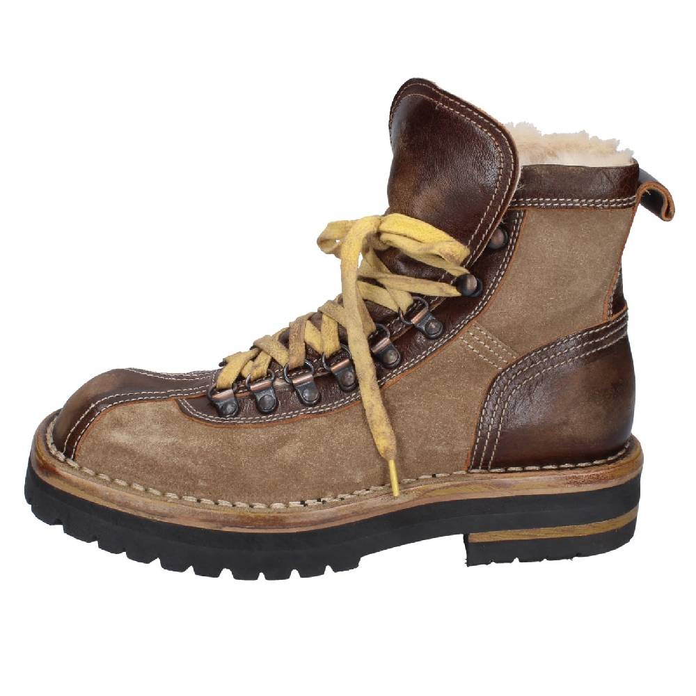 scarpe donna MOMA stivaletti marrone camoscio beige pelle 81301B EY576 Vendita Economica
