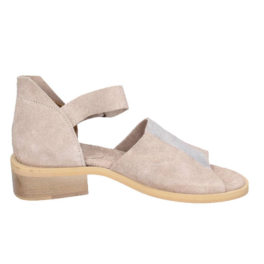 scarpe donna MOMA sandali beige camoscio argento 35403G VINTAGE EX453 Saldi Di Fabbrica