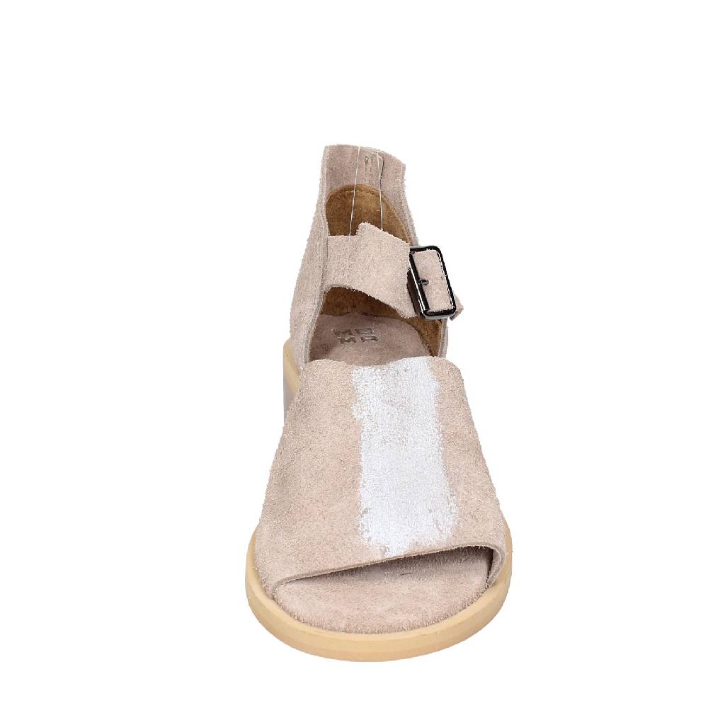 scarpe donna MOMA sandali beige camoscio argento 35403G VINTAGE EX453 Saldi Di Fabbrica
