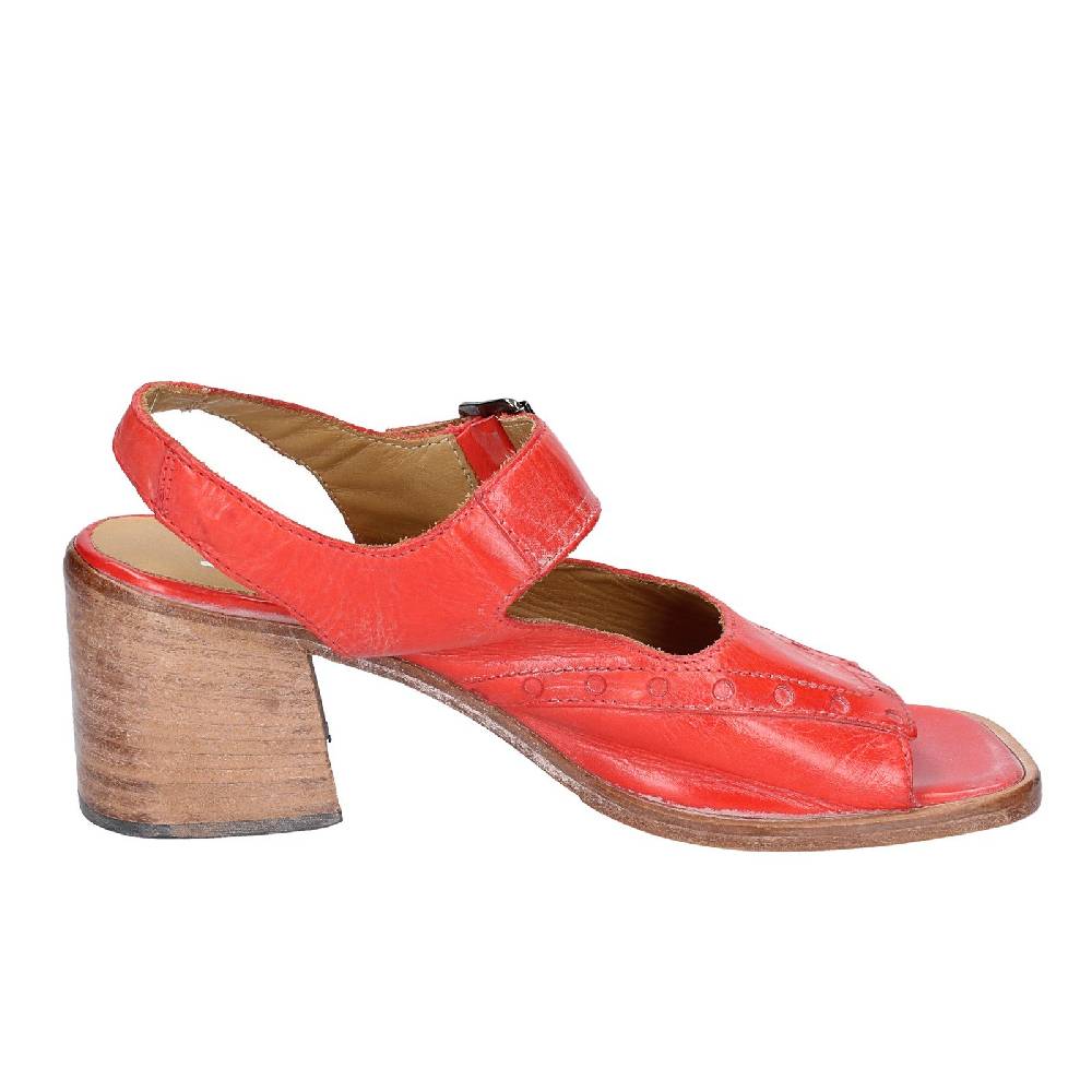 scarpe donna MOMA sandali rosso pelle 46404G VINTAGE EX450 Italy