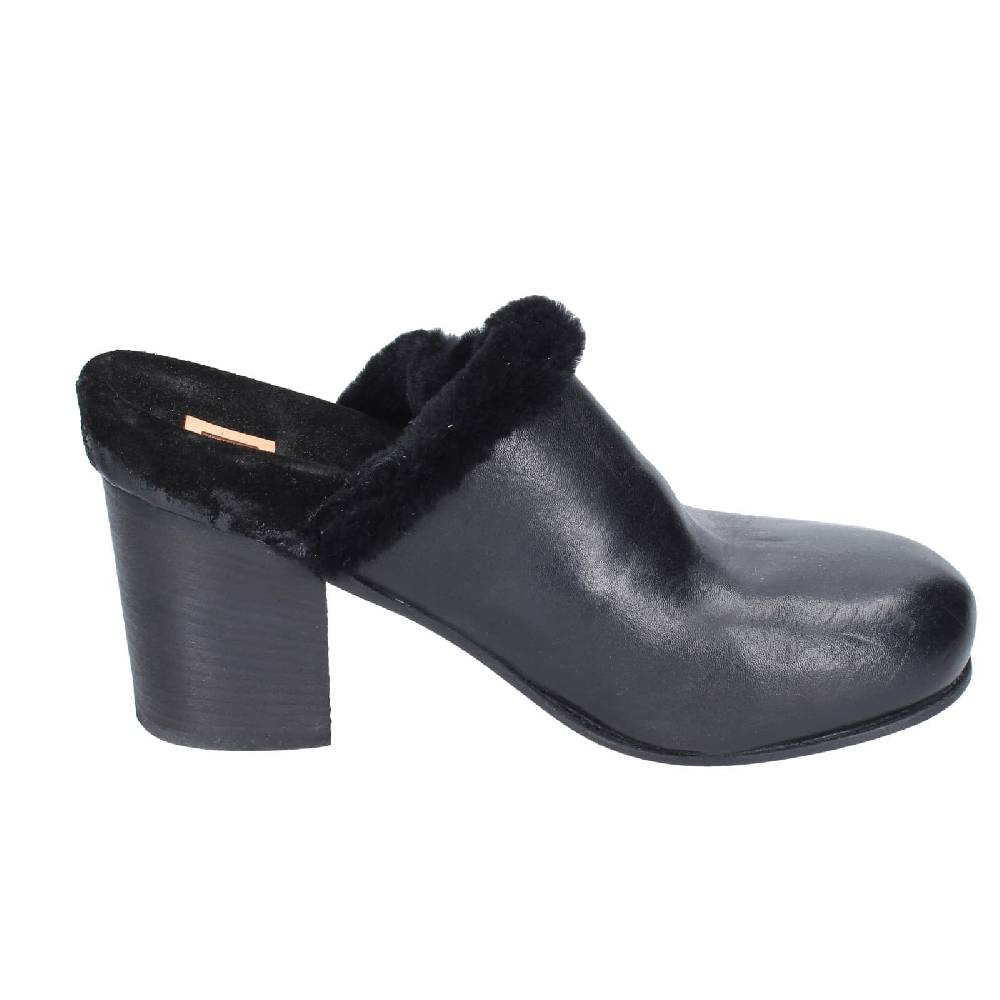scarpe donna MOMA sandali nero pelle pelliccia EY580 2025