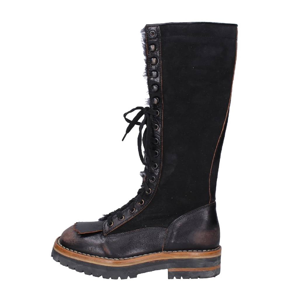 scarpe donna MOMA stivali nero camoscio pelle 81304D-VADO EY495 Trasporto libero internazionale