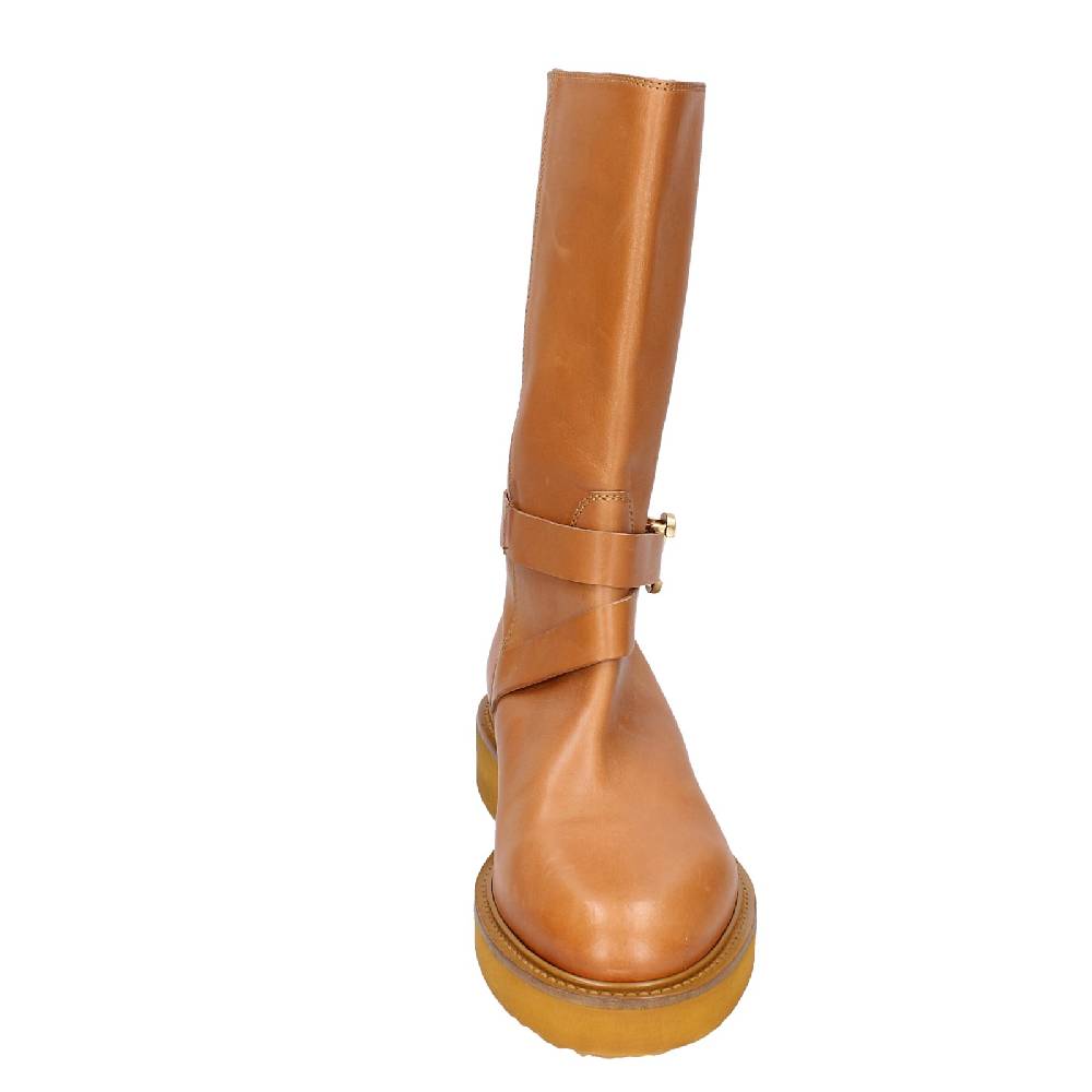 scarpe donna CARMENS stivali marrone pelle EX153 50% di sconto per tempo limitato