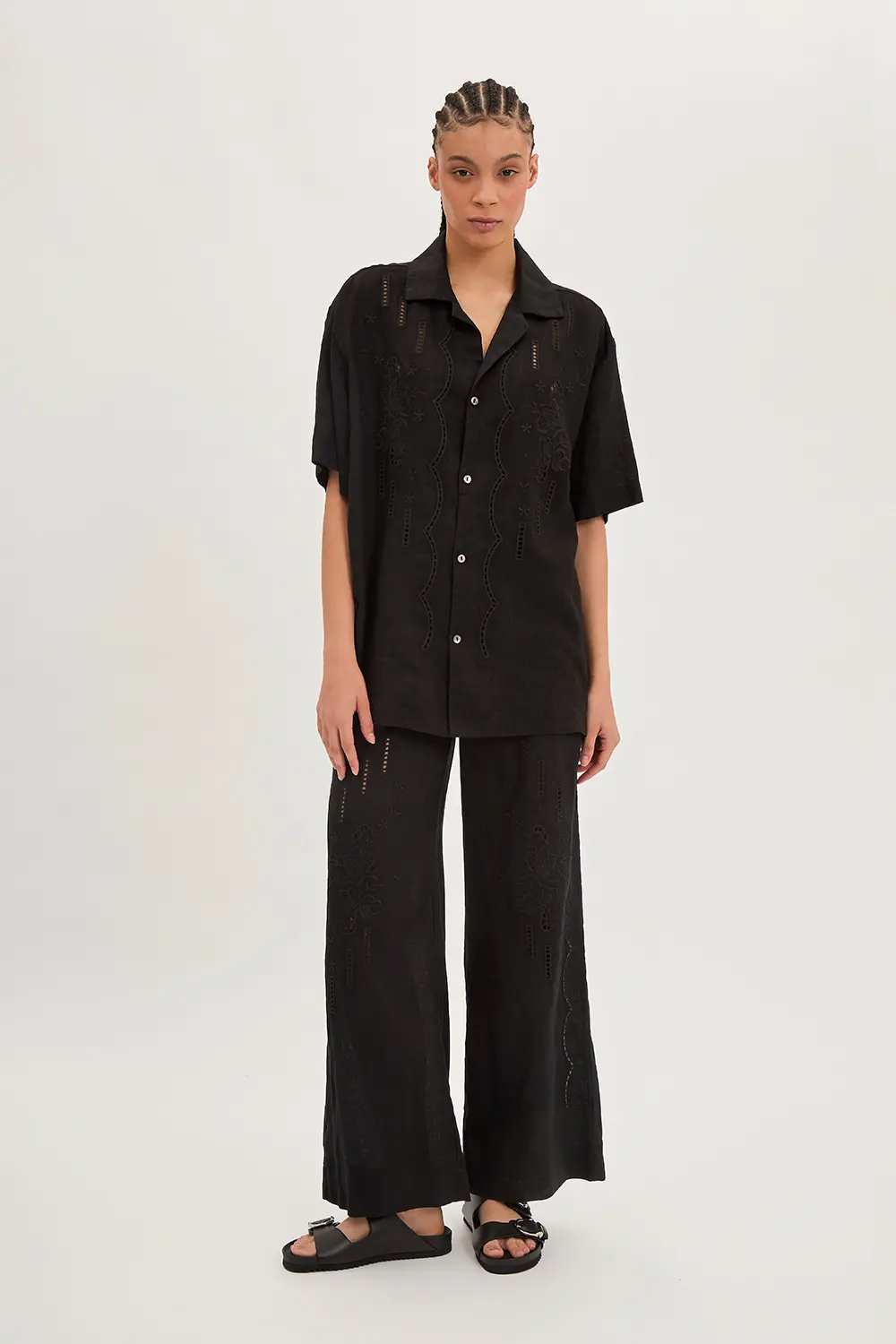 P.A.R.O.S.H. CAMICIA IN LINO RICAMATA Vendita Calda