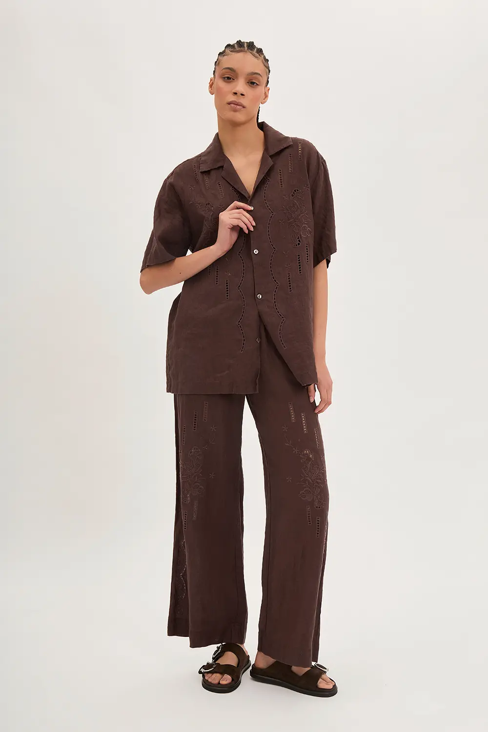 P.A.R.O.S.H. CAMICIA IN LINO RICAMATA Vendita Economica