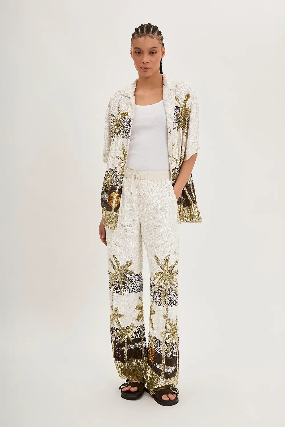 P.A.R.O.S.H. CAMICIA PAILLETTES PALME 2025