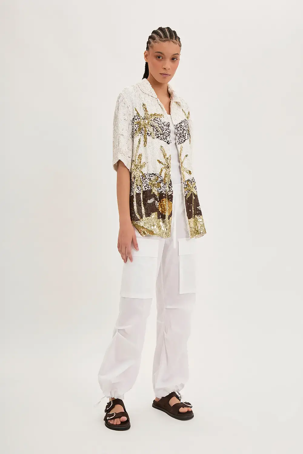 P.A.R.O.S.H. CAMICIA PAILLETTES PALME 2025